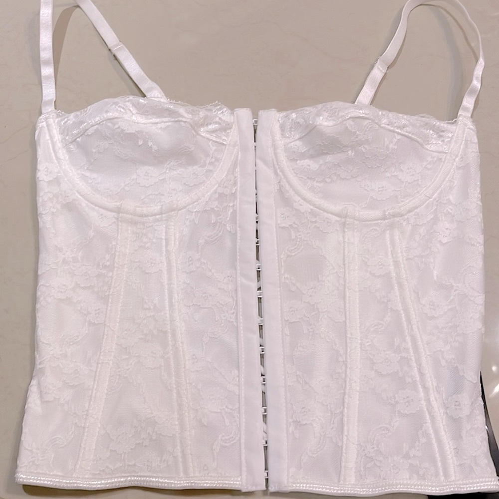 White corset bustier top
